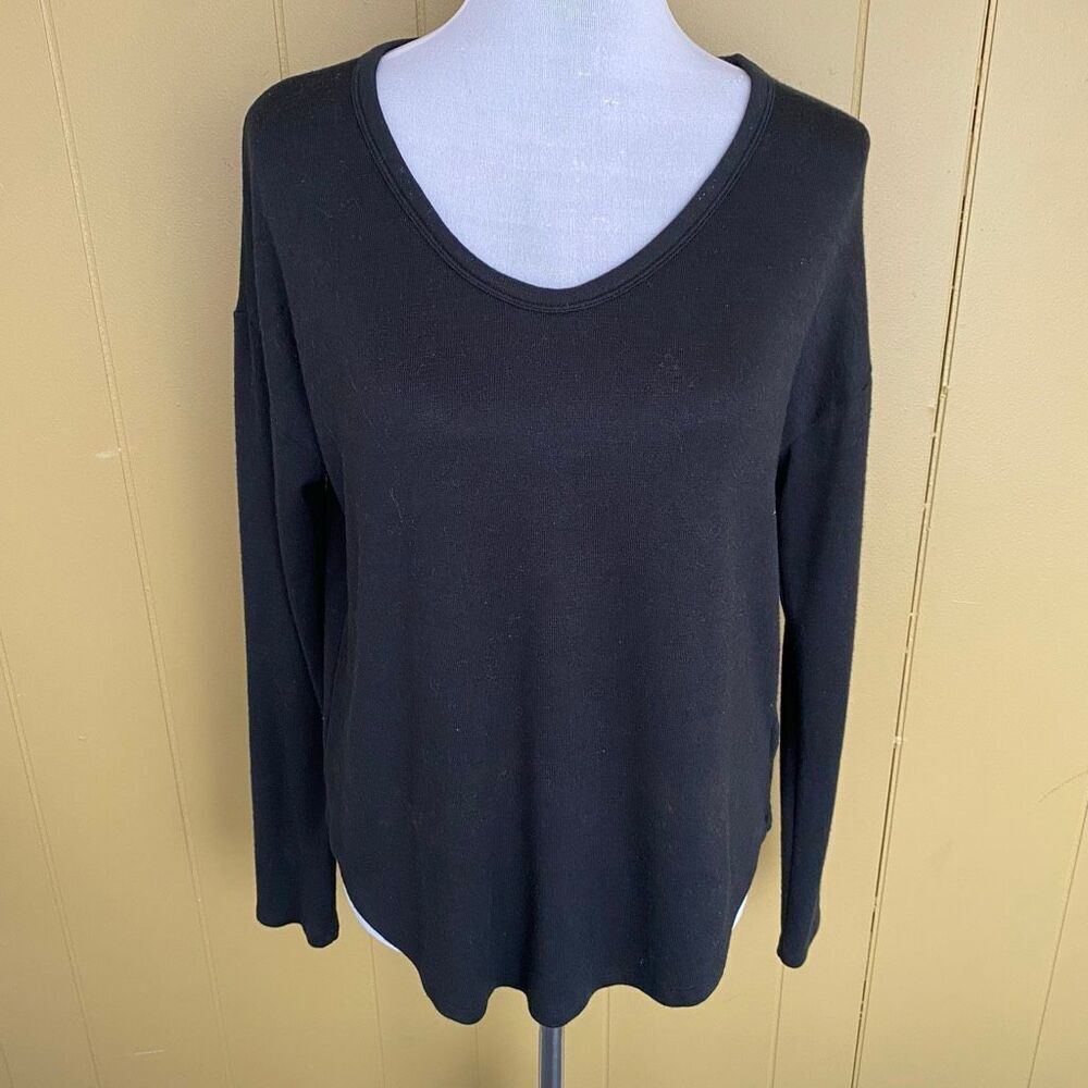 Gap women S scoopneck longsleeve oversize fit lightweight sweater black